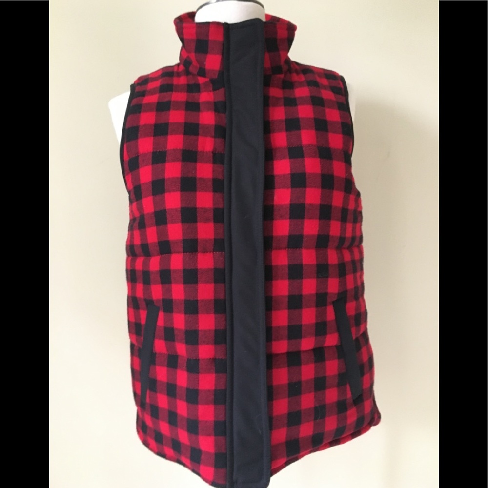 Madewell Fireside Vest Buffalo Plaid Sherpa Lined